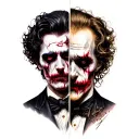 Jekyll and Hyde split tattoo design idea