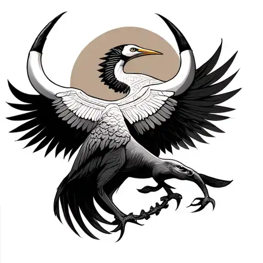 Crane Bulls Oeuil de Ra and Horus tattoo design idea