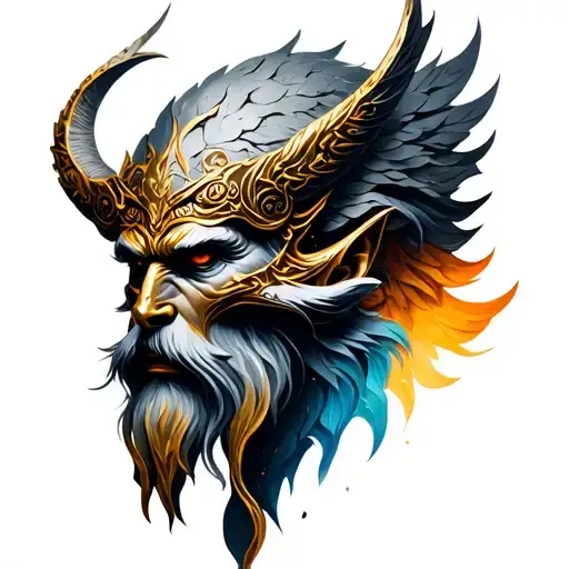 Odin symbol tattoo design idea