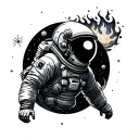 astronaut on Jupiter include fire tattoo design idea