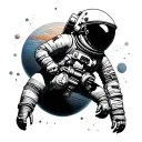 astronaut on Jupiter include fire tattoo design idea