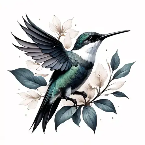 humming-bird tattoo design idea