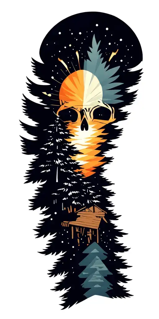 camping tattoo design idea