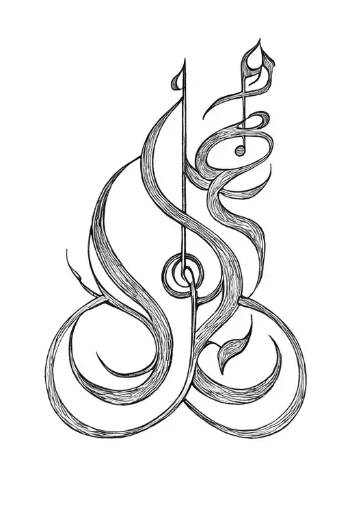 Cho Ku Rei power symbol tattoo design combining music elements tattoo design idea