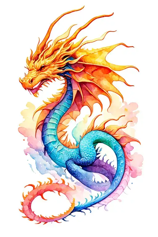 cosmic dragon tattoo design idea