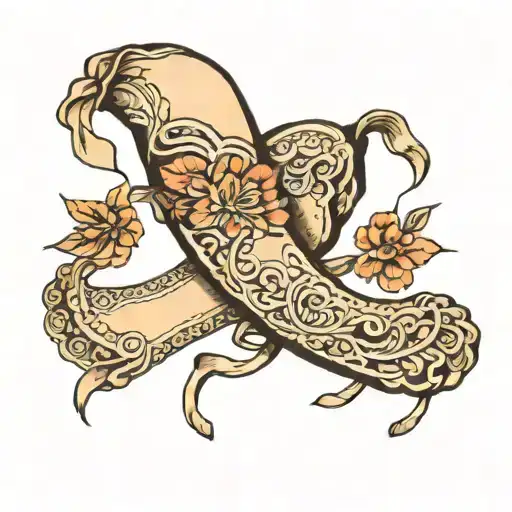 garter from stockings on the leg tattoo design idea