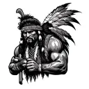 "Indigenous Plumbing " dread native American plumber holding a wrench tattoo design idea