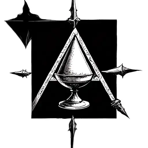holy grail inside a triangle tattoo tattoo design idea