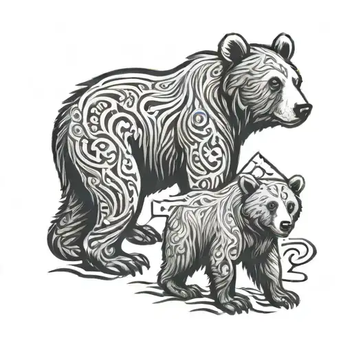 Nordic bears tattoo design idea