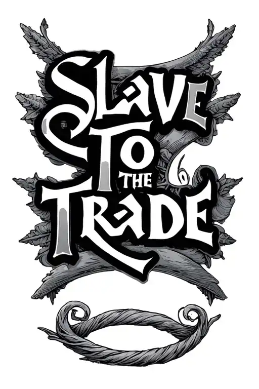 "Slave to the trade" text tattoo design idea