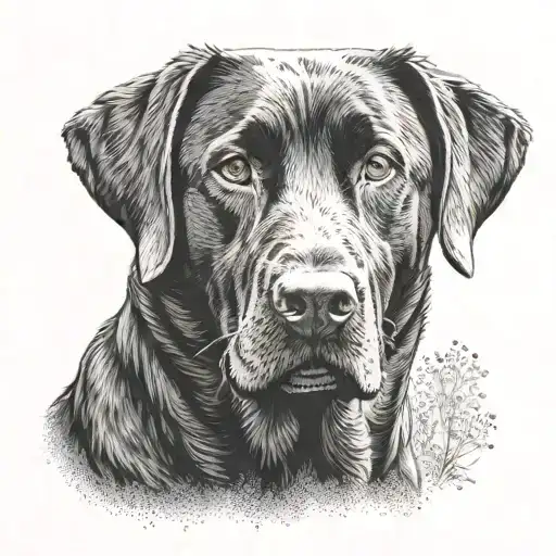 Black Lab tattoo design idea