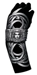 Versace bracelet on the arm tattoo design idea