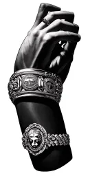 Versace bracelet on the arm tattoo design idea