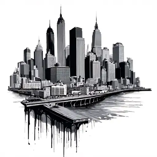 Philly Skyline tattoo design idea