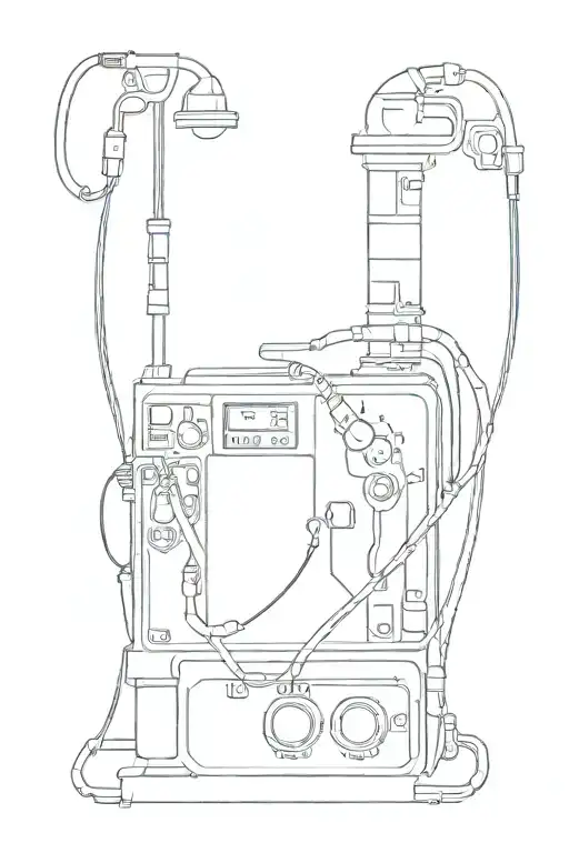 hospital IV pump tattoo design idea