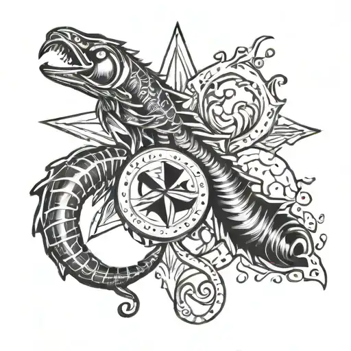 scorpio aquarius pisces capricone tattoo design idea