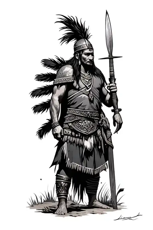 Mapuche and Viking mixed tattoo design idea
