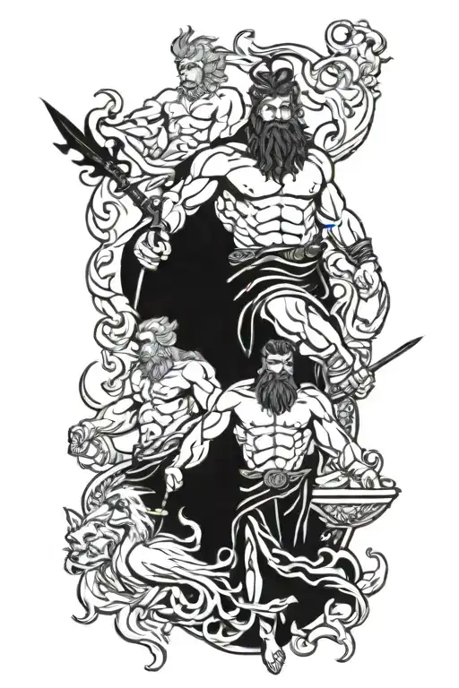 Zeus, Poseidon and Hades tattoo design idea