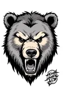 angry bear head tattoo design idea