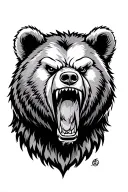 angry bear head tattoo design idea