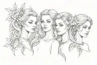3 sisters tattoo design idea