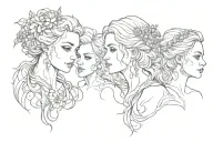 3 sisters tattoo design idea