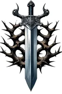 sword with thorns tattoo design idea