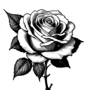 rose sitting ontop 10mm socket tehnical drawing tattoo design idea