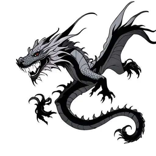 spirited away haku dragon flying tattoo design idea