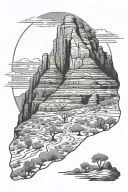 bell rock Arizona desert landscape tattoo design idea