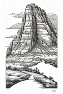 bell rock Arizona desert landscape tattoo design idea