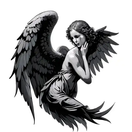 Crying Angel tattoo design idea
