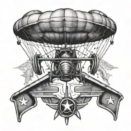 parachute and top gun tattoo design idea