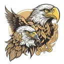 eagle and wolf head tattoo design idea