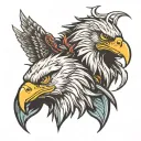 eagle and wolf head tattoo design idea
