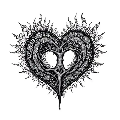 mandala heart labrynth tree of life tattoo design idea