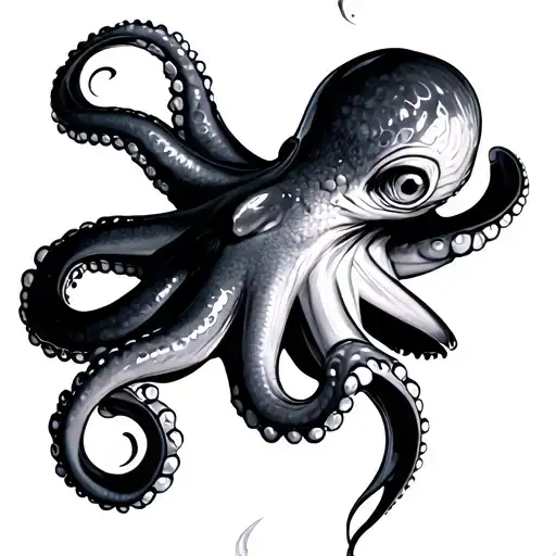 octopus tuna cut open tattoo design idea
