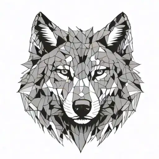 wolf head tattoo design idea