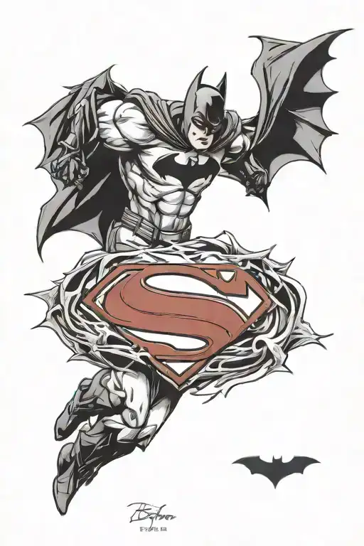 Batman vs Superman tattoo design idea