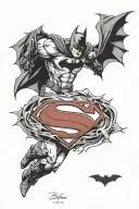 Batman vs Superman tattoo design idea