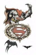 Batman vs Superman tattoo design idea