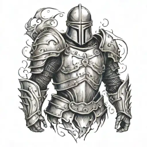 Half Sleeve Tattoo suit of armor with torn skin tattoo design idea