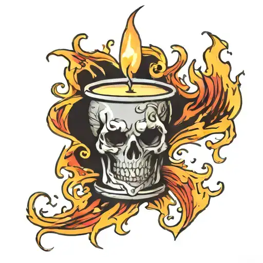 flame of a dying candle without foreign elements tattoo design idea