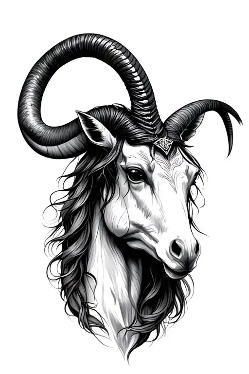 Capricorn zodiac sign tattoo design idea