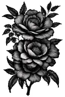 flores e folhas tattoo design idea