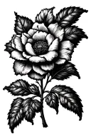 flores e folhas tattoo design idea
