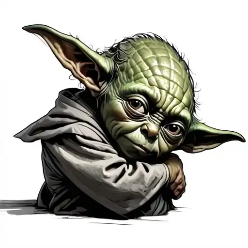 Dobby and Yoda who hug each other tattoo design idea