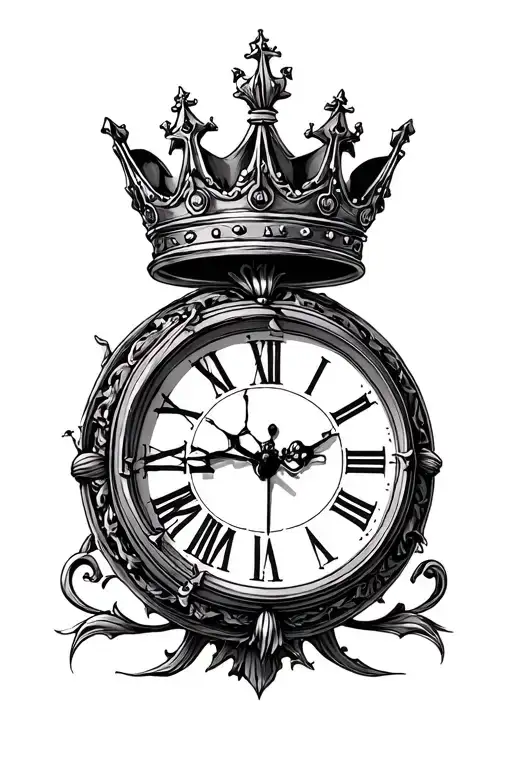 clock using a crown of king. The tattoo means is "time is king" tattoo design idea