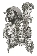 family of 5 tattoo design idea