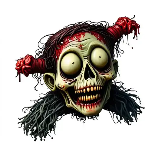 zombie voodoo doll tattoo design idea